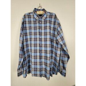 Calder Carmel Men Button Up Linen Plaid Shirt XXL Blue Limited Edition 1/150 New